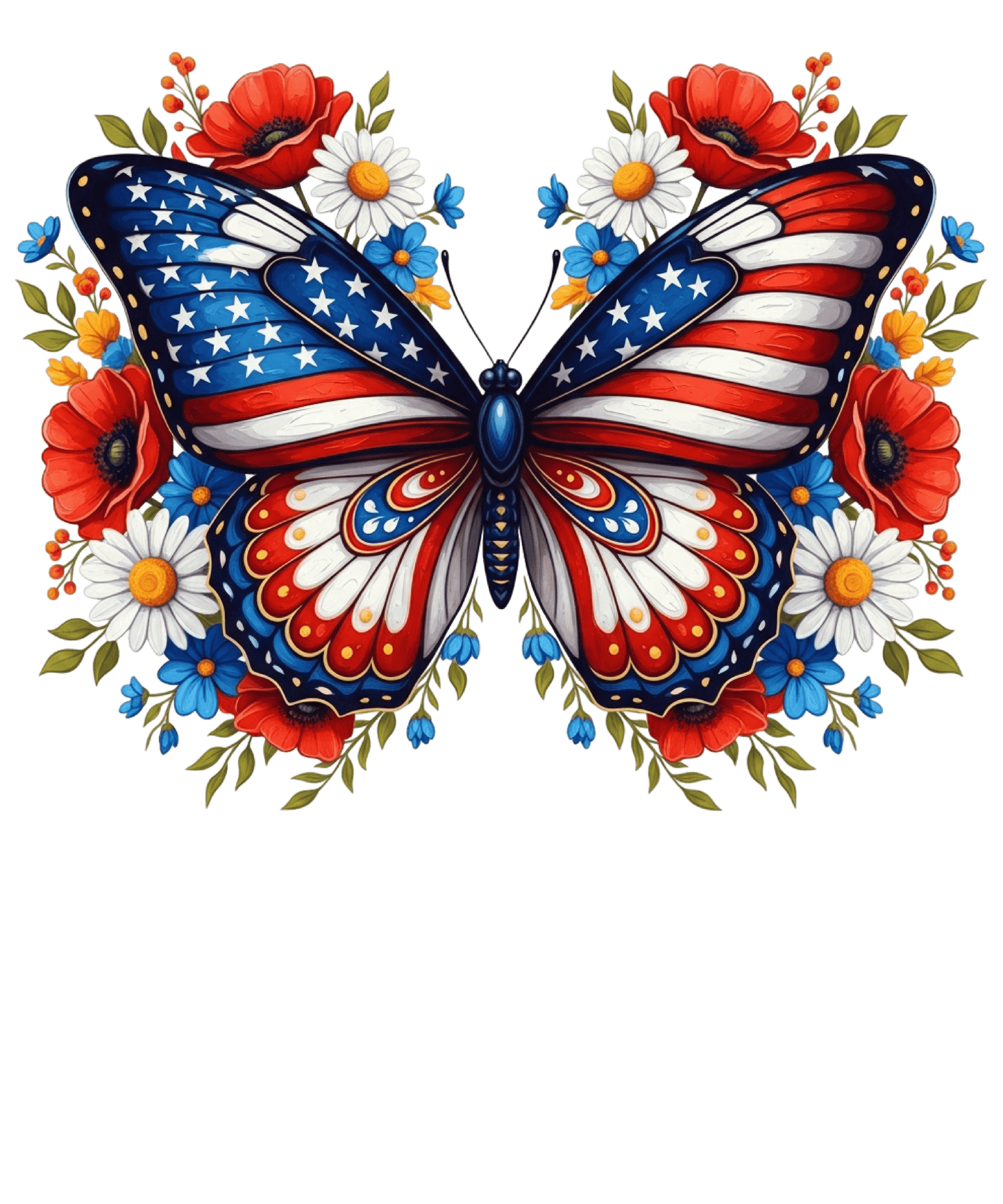 Patriotic floral butterfly